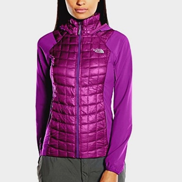 The North Face Jackets & Blazers - The North Face Women's ThermoBall Hybrid hooded jacket in a purple/magenta color